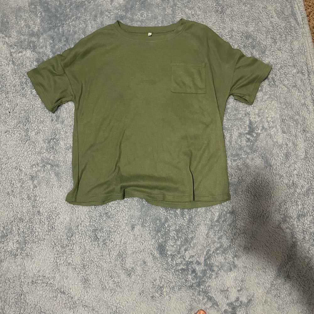 Source Unknown Forest Green Short Sleeve Top
